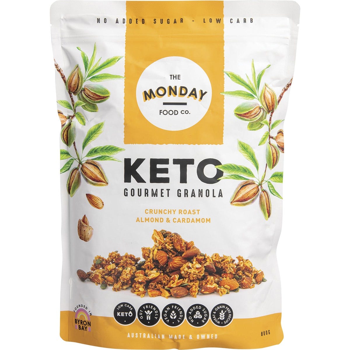 The Monday Food Co. Keto Gourmet Granola Crunchy Roast Almond & Cardamon 800g