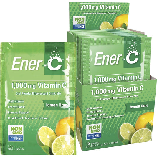 Martin & Pleasance Ener-C 1000mg Vitamin C Drink Mix Lemon Lime Sachets 12pk