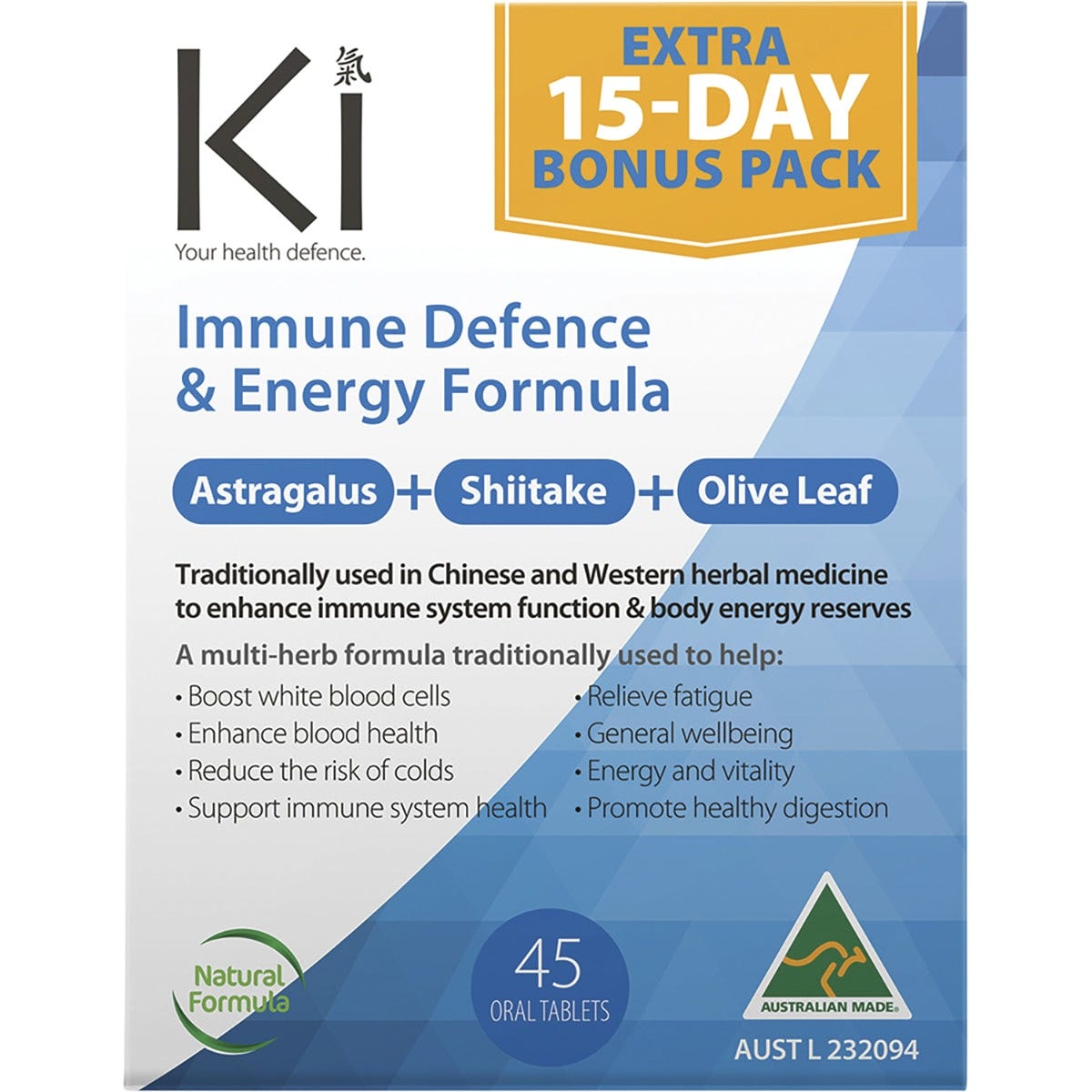 Martin & Pleasance Ki Immune Defence & Energy 45 Tabs