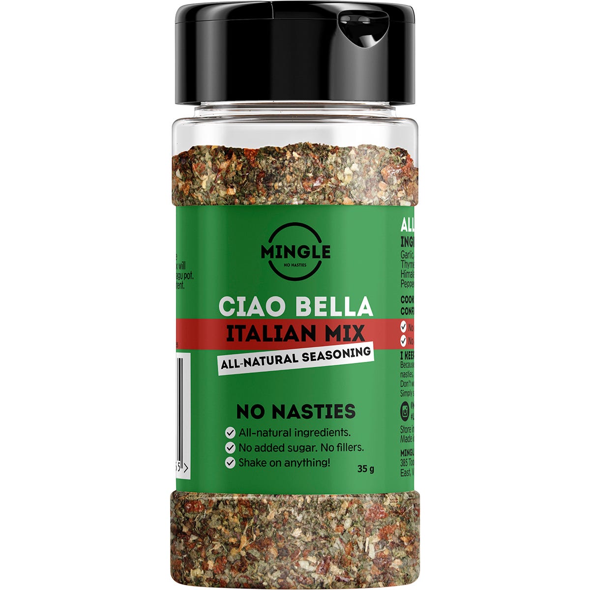 Mingle Natural Seasoning Blend Ciao Bella Italian Mix 10x35g