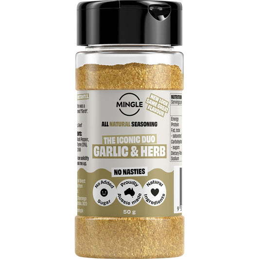 Mingle Natural Seasoning Blend Garlic & Herb 10x50g