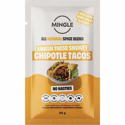 Mingle Natural Seasoning Blend Smokey Chipotle Tacos 12x30g