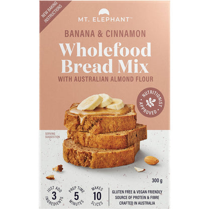 Mt. Elephant Wholefood Bread Mix Banana & Cinnamon 5x300g