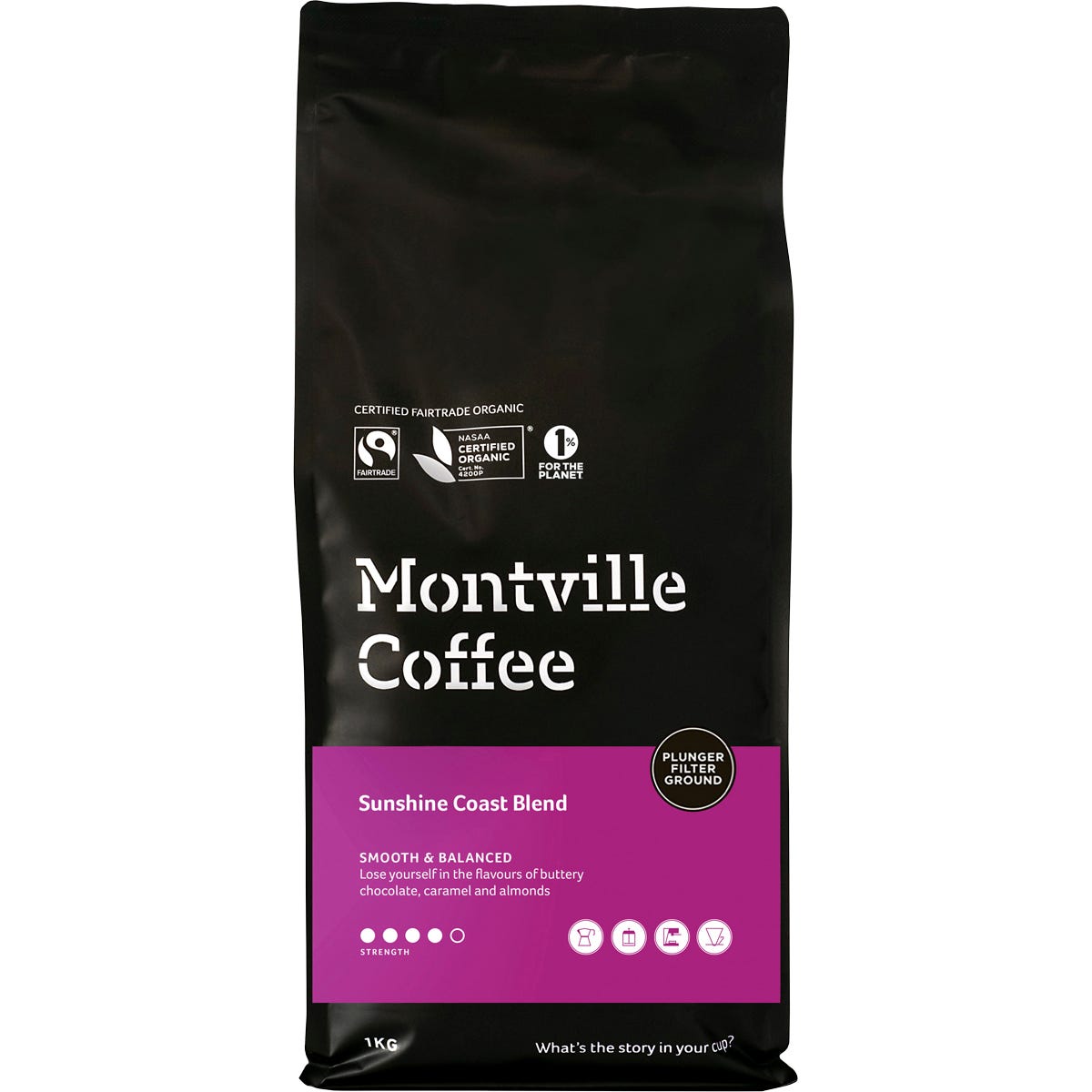 Montville Coffee Coffee Ground Plunger Sunshine Coast Blend 1kg