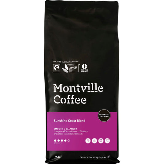 Montville Coffee Coffee Ground Espresso Sunshine Coast Blend 1kg