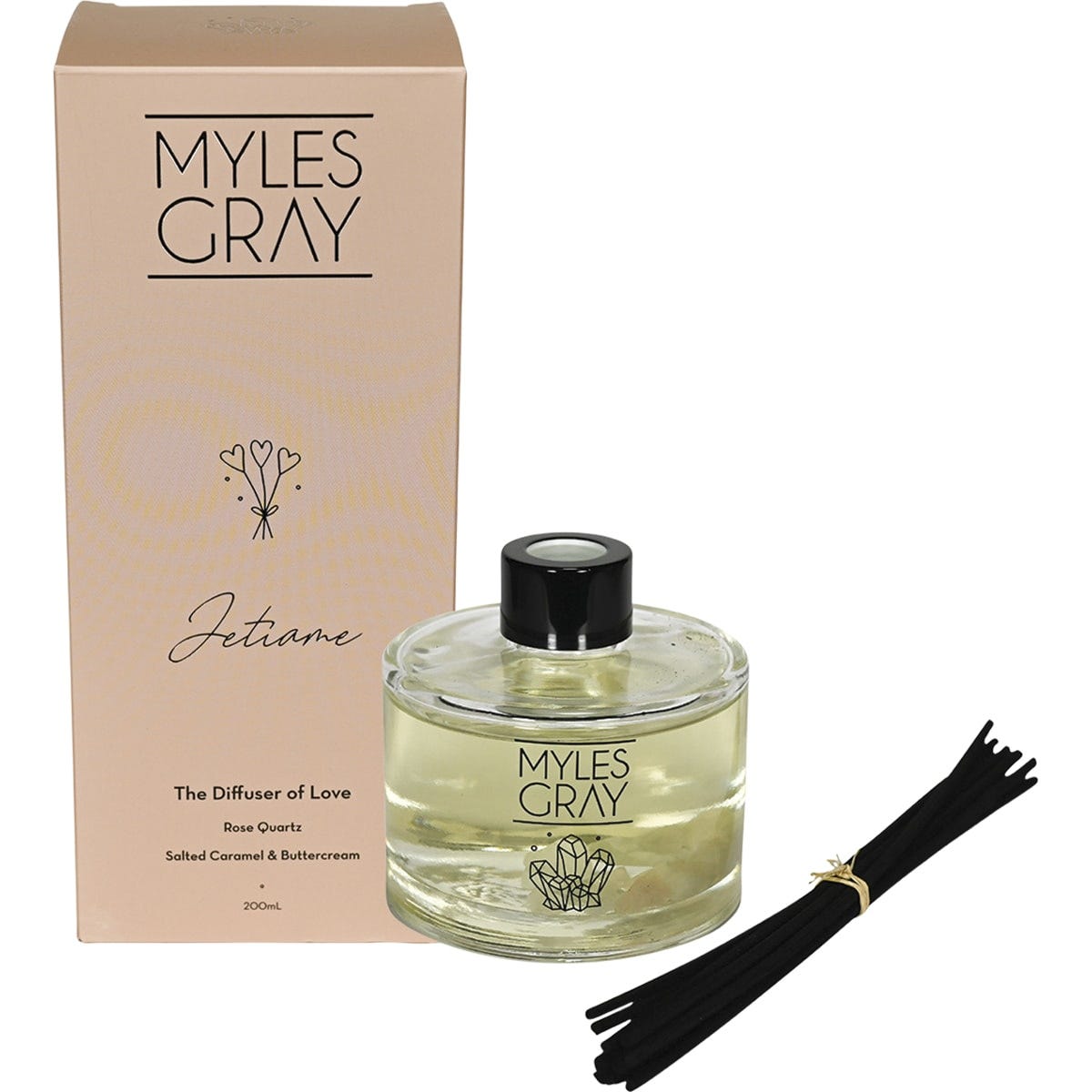 Myles Gray Crystal Infused Reed Diffuser Salted Caramel Buttercrm 200ml