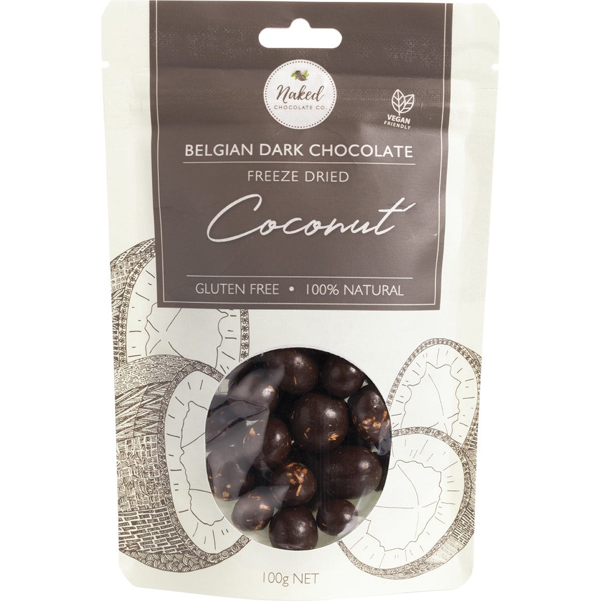 Naked Chocolate Co Freeze Dried Coconut Dark Chocolate 100g