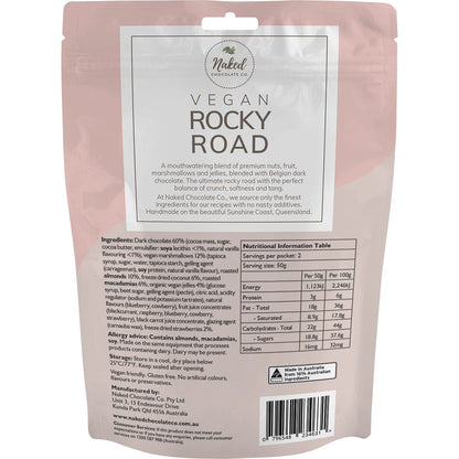 Naked Chocolate Co Vegan Rocky Road Dark Chocolate 100g