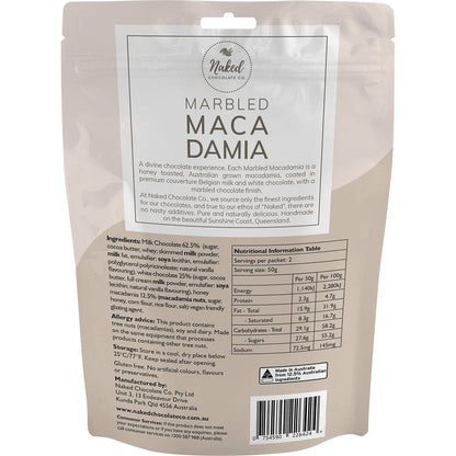 Naked Chocolate Co Marbled Macadamia Milk and White Chocolate 100g