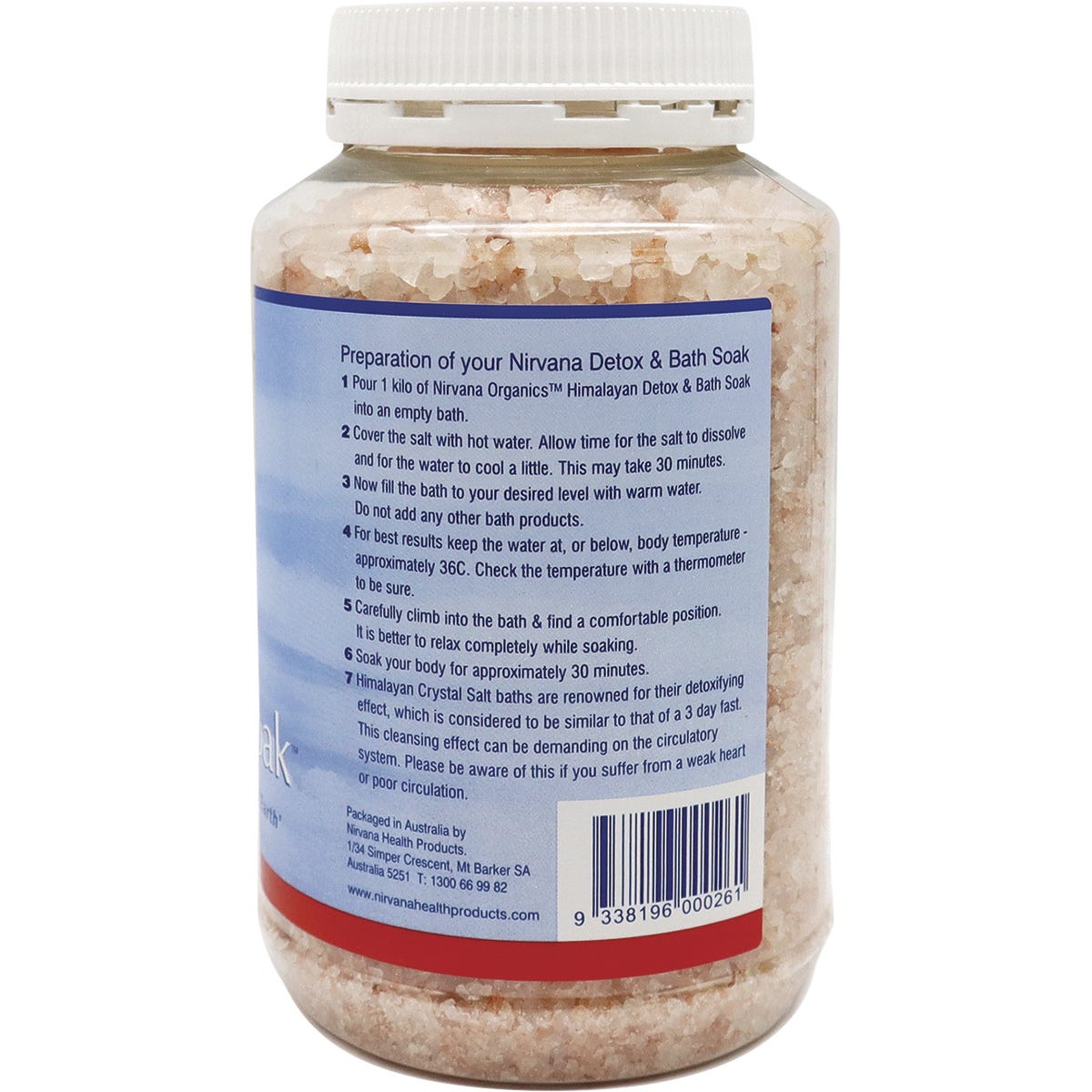 Nirvana Organics Himalayan Crystal Salt Detox Bath Soak 1kg