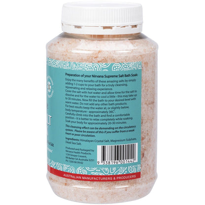 Nirvana Organics Himalayan Crystal Salt Detox Supreme Bath Soak 1kg