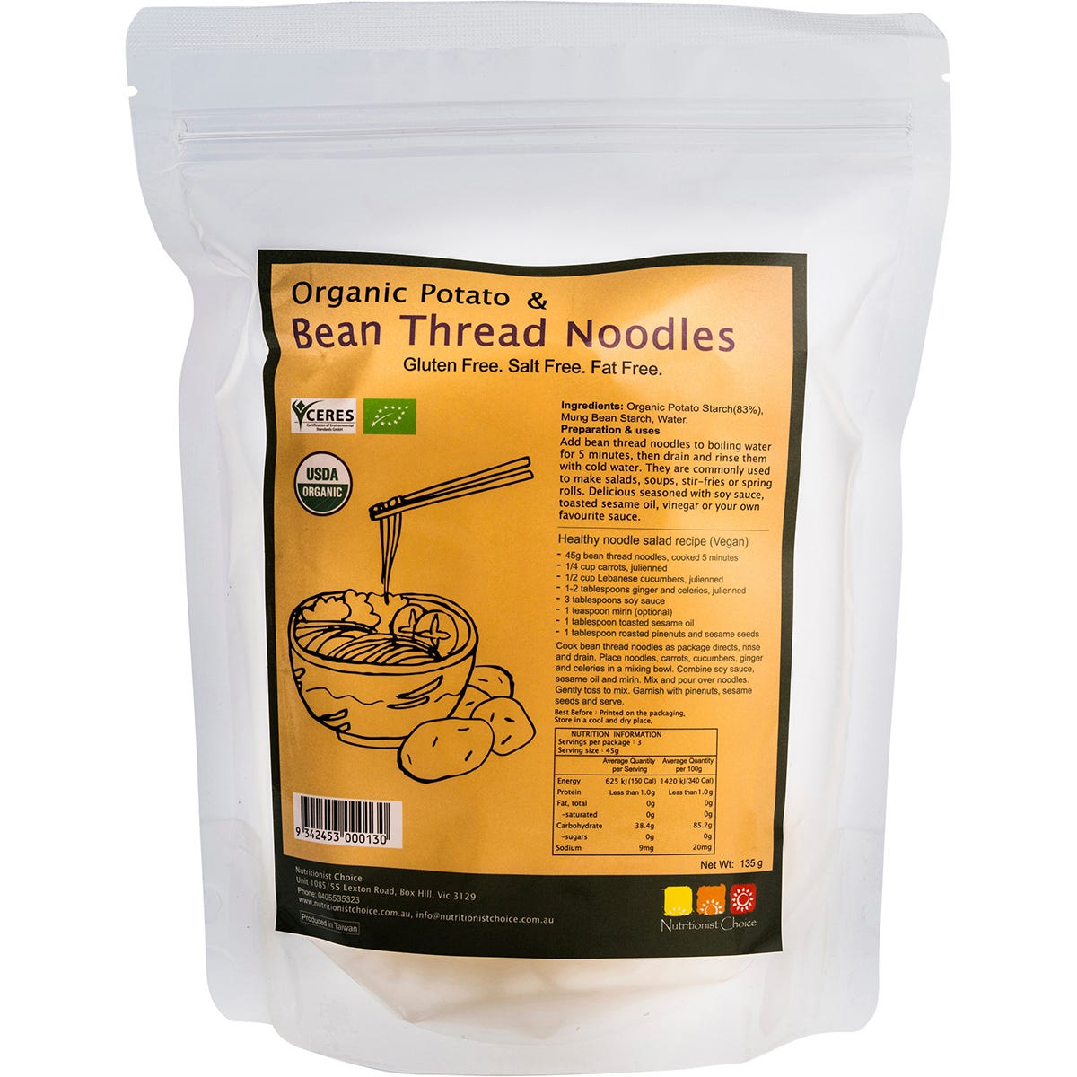 Nutritionist Choice Bean Thread Noodles with Organic Potato 135g