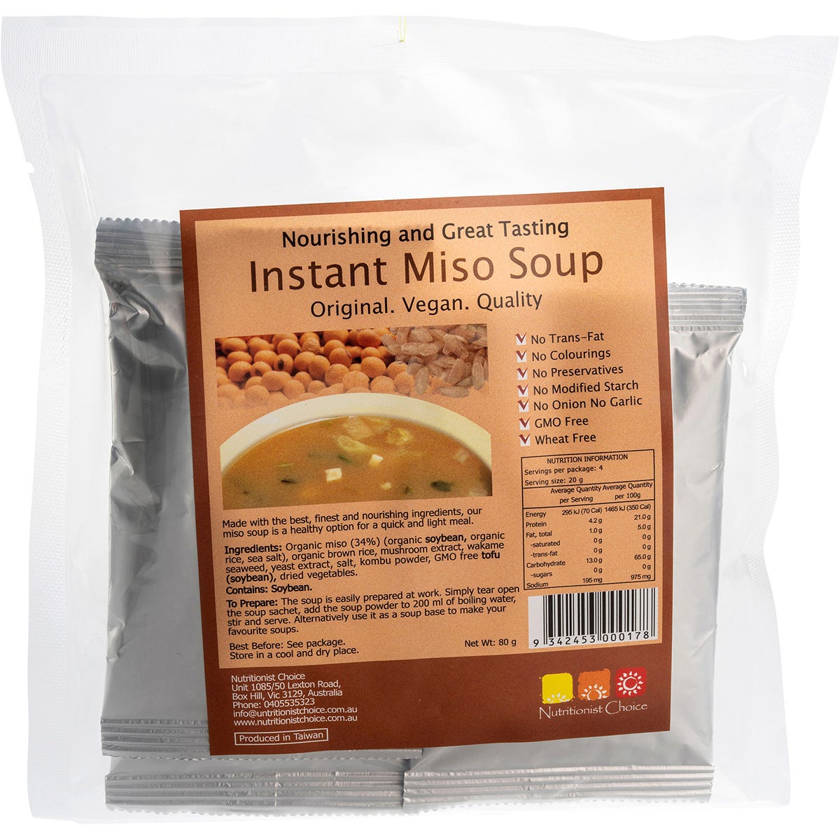 Nutritionist Choice Instant Miso Soup 4x20g