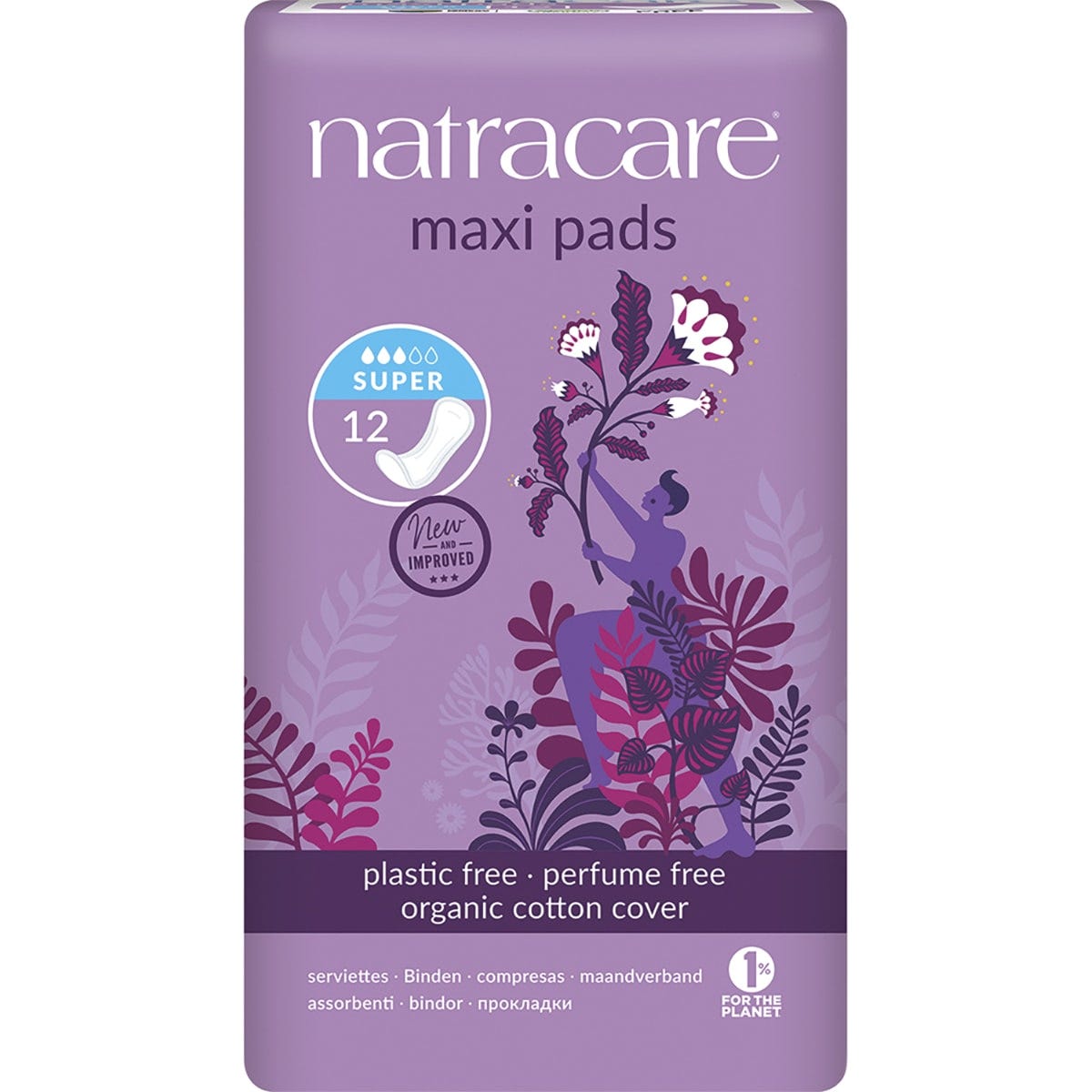 Natracare Maxi Pads Super 12pk