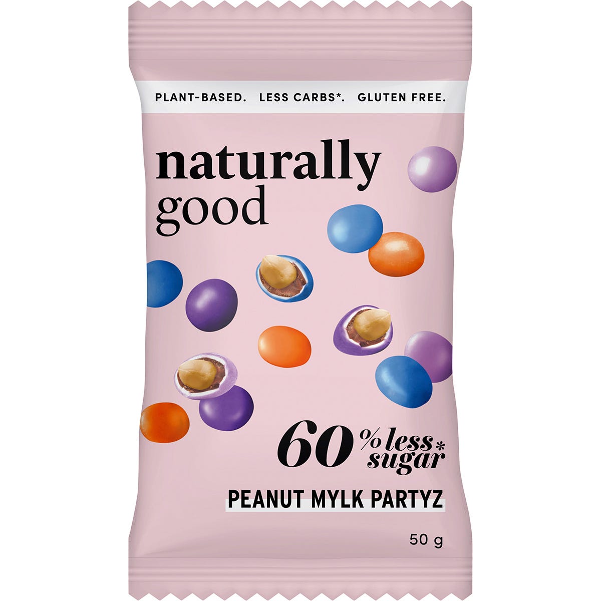 Naturally Good Peanut Mylk Partyz 60% less sugar 10x50g