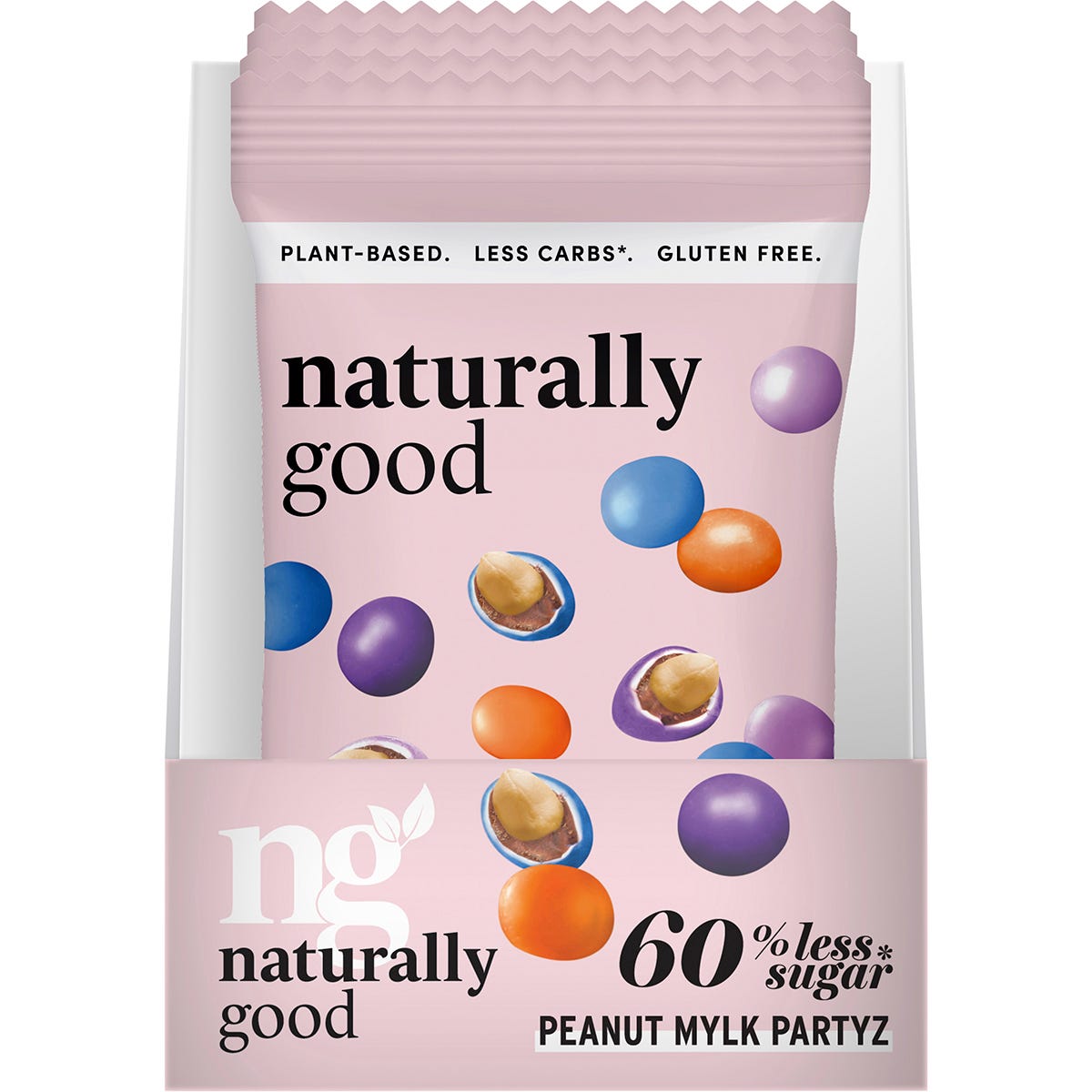 Naturally Good Peanut Mylk Partyz 60% less sugar 10x50g