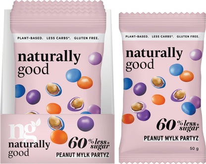 Naturally Good Peanut Mylk Partyz 60% less sugar 10x50g