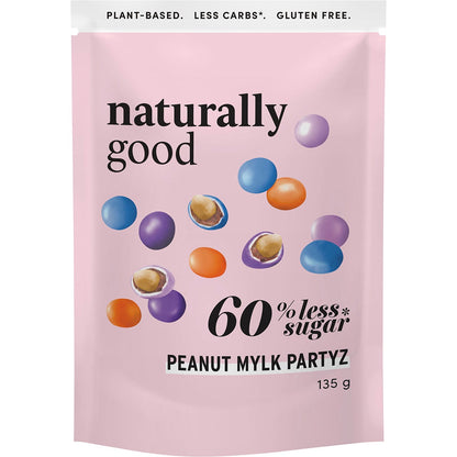 Naturally Good Peanut Mylk Partyz 60% less sugar 6x135g