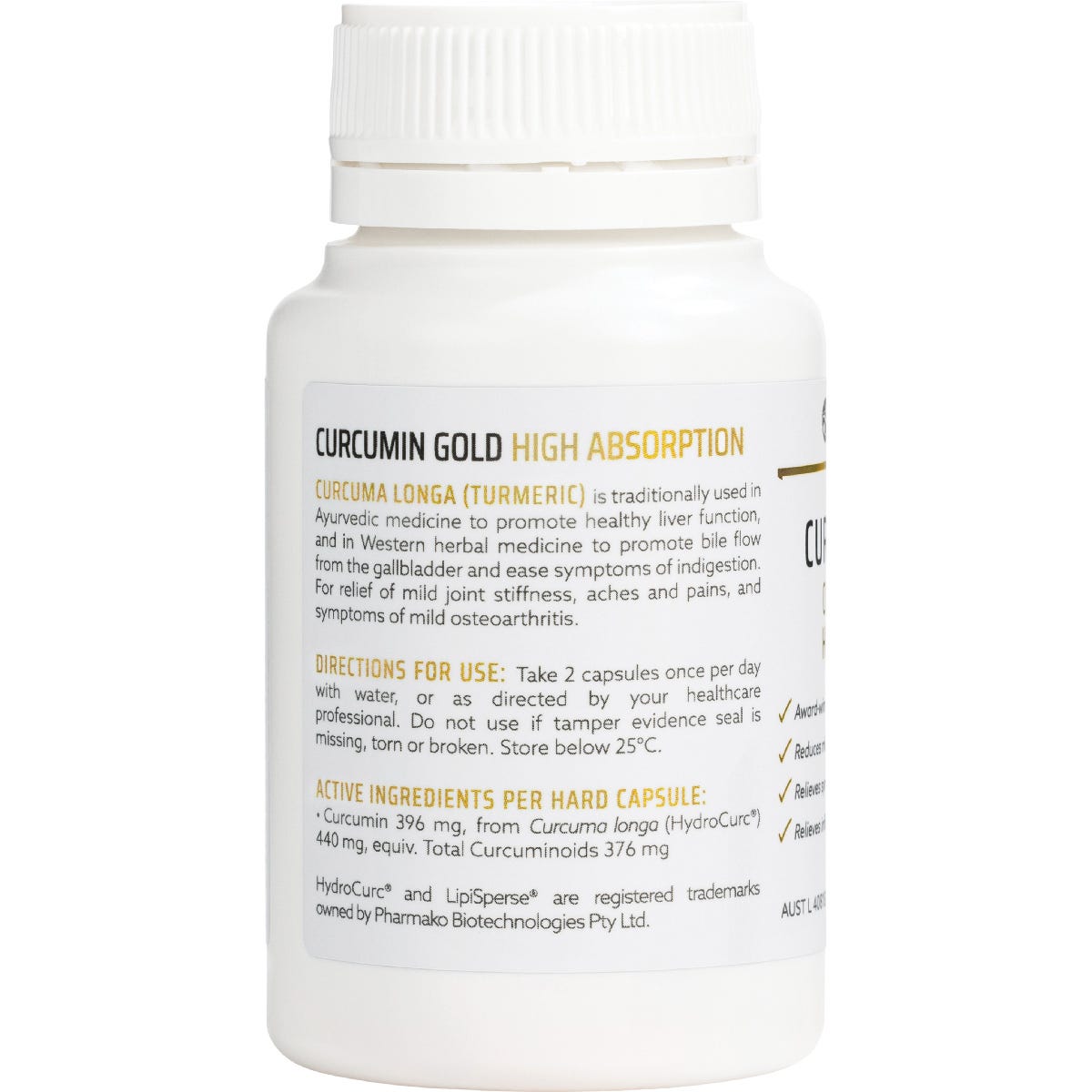 Nature's Help Curcumin Gold 396mg High Absorption Capsules 60 Caps