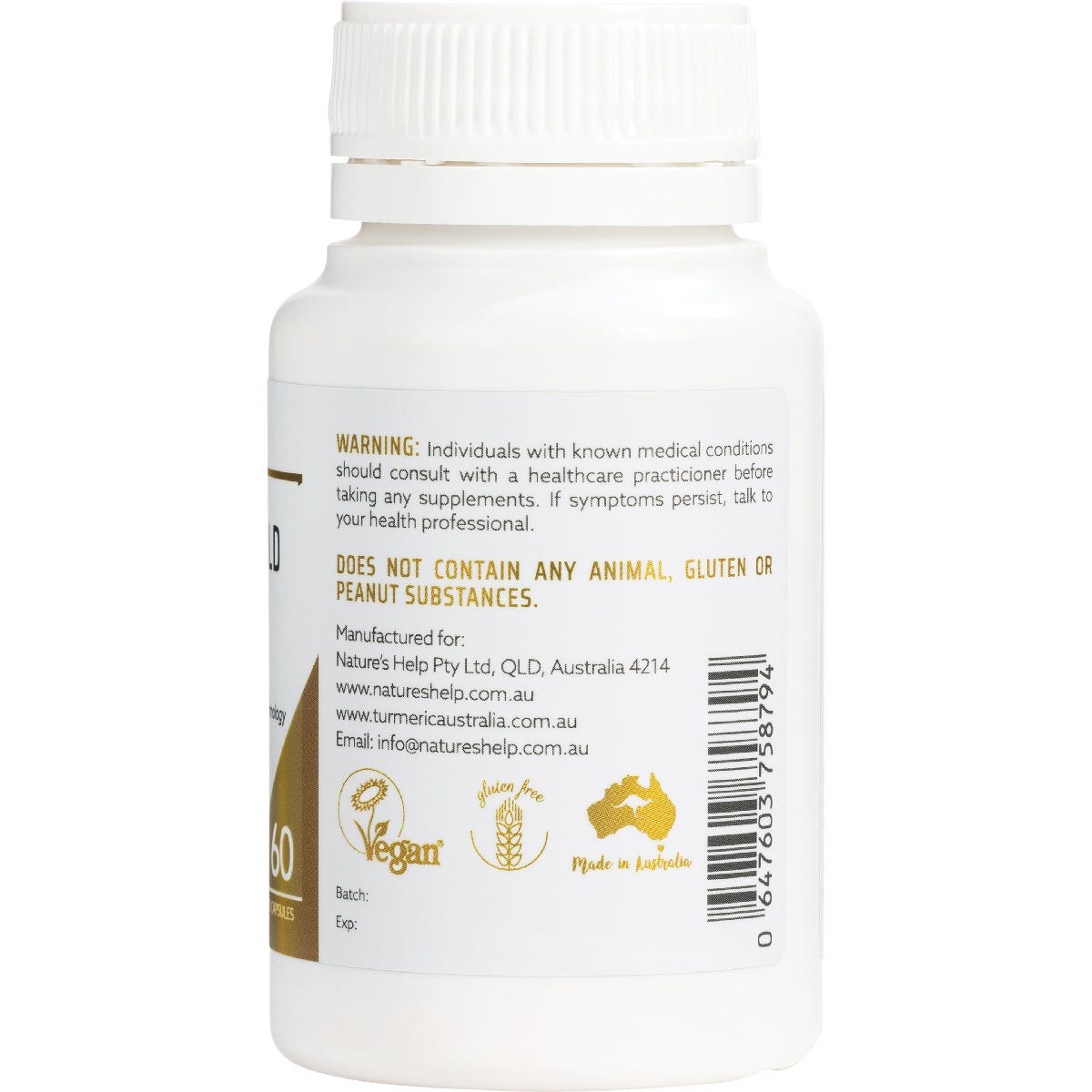 Nature's Help Curcumin Gold 396mg High Absorption Capsules 60 Caps