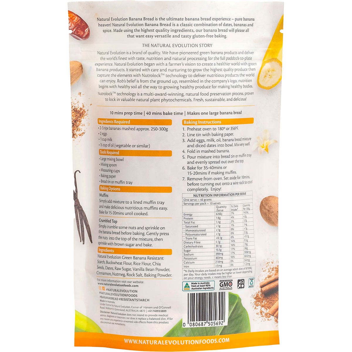 Natural Evolution Banana Bread Mix 435g