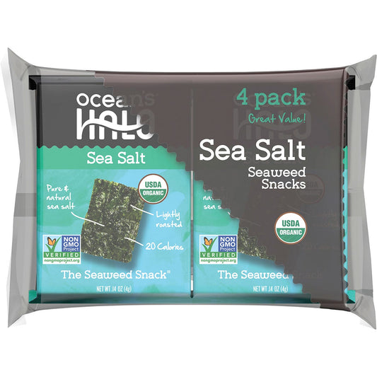 Ocean's Halo Seaweed Snacks Sea Salt Multi Pack (4x4g) x3