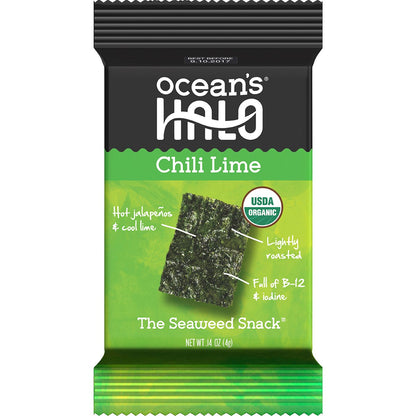 Ocean's Halo Seaweed Snacks Chili Lime 12x4g