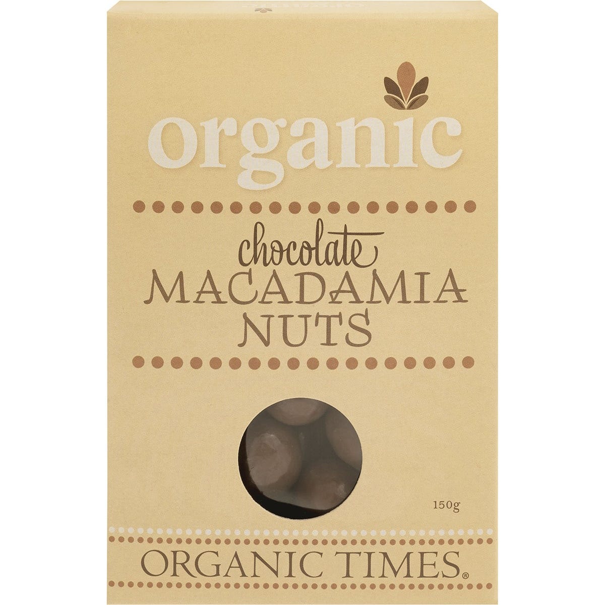 Organic Times Milk Chocolate Macadamia Nuts 150g