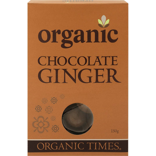 Organic Times Milk Chocolate Ginger 150g CLEARANCE