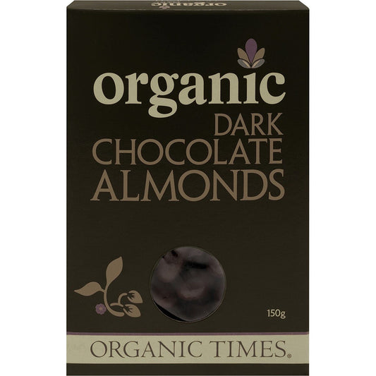 Organic Times Dark Chocolate Almonds 150g