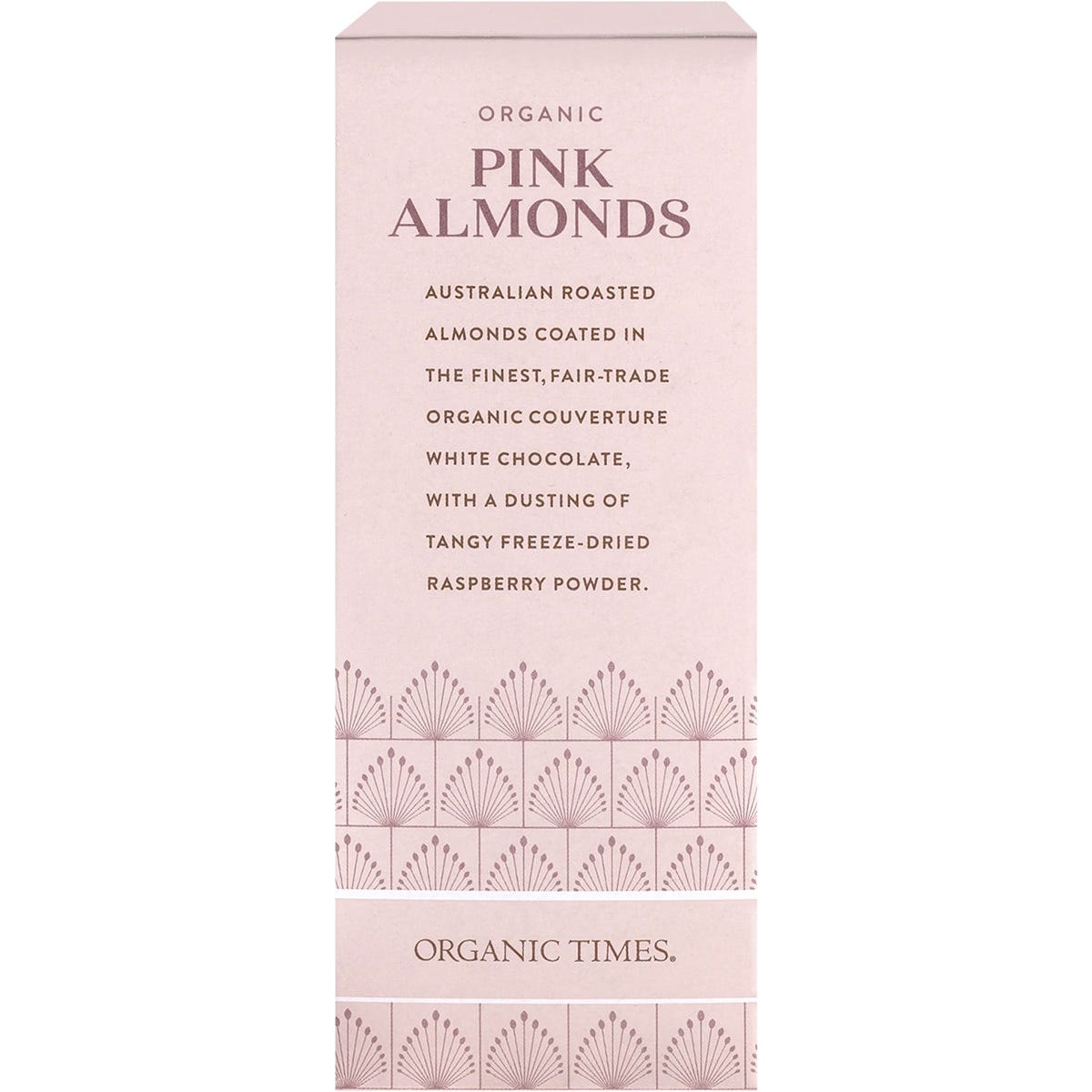 Organic Times Pink Raspberry Dusted White Choc Almonds 130g