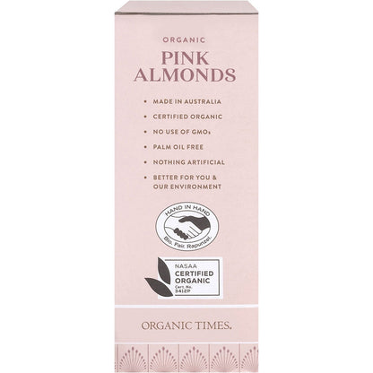 Organic Times Pink Raspberry Dusted White Choc Almonds 130g