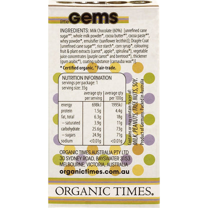 Organic Times Chocolate Little Gems 18x35g