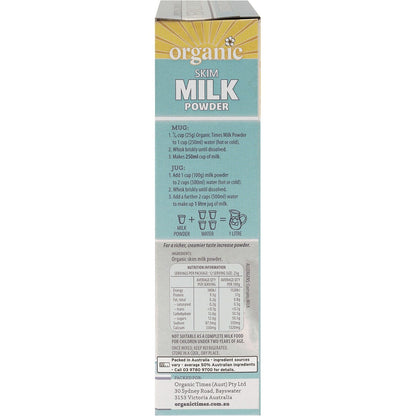 Organic Times Milk Powder Skim 300g