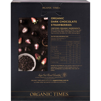 Organic Times Dark Chocolate Strawberries 100g