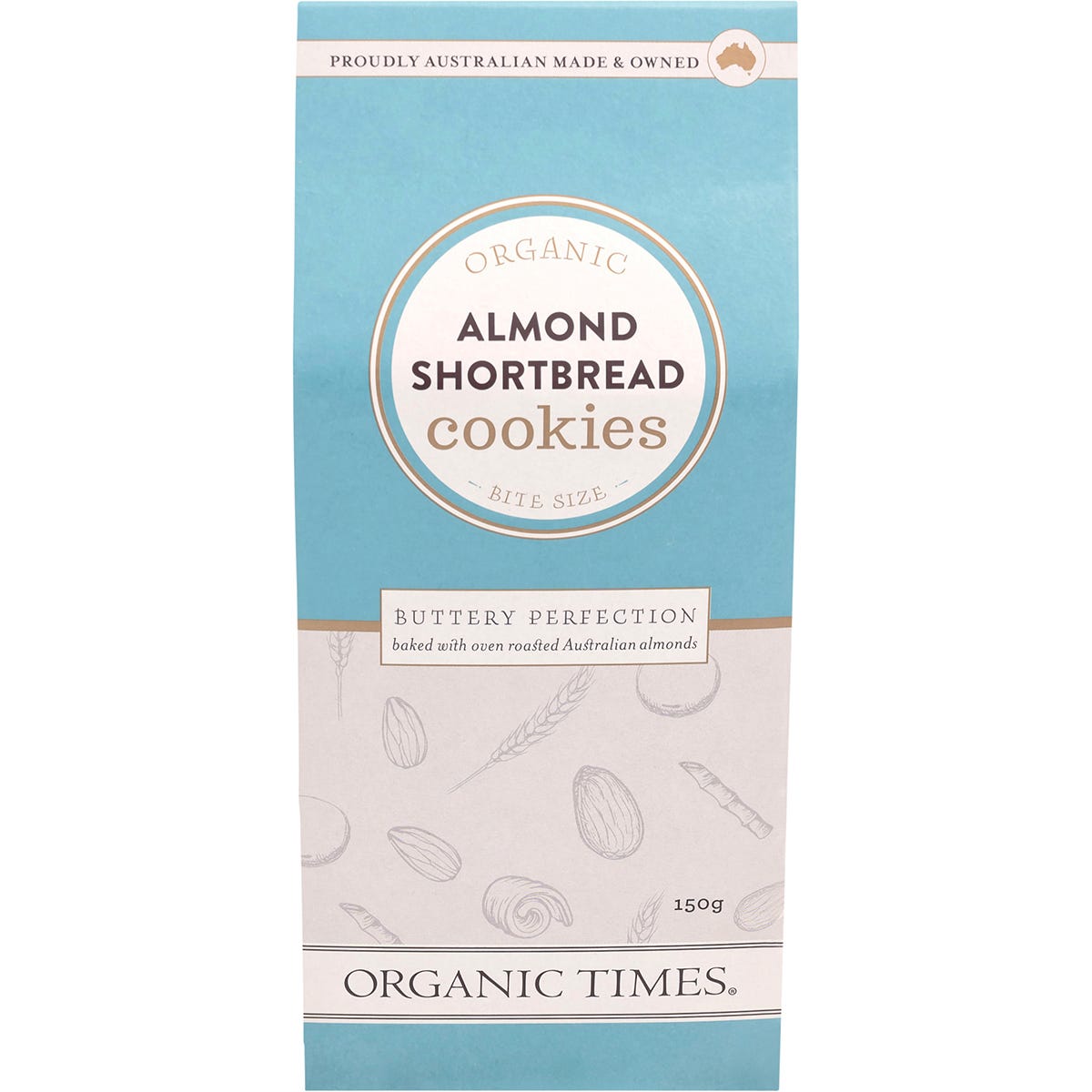 Organic Times Cookies Almond Shortbread 150g