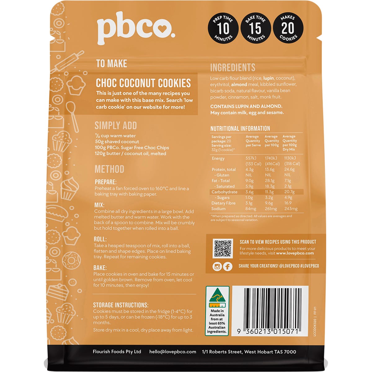 PBco Cookie Mix Low Carb 320g