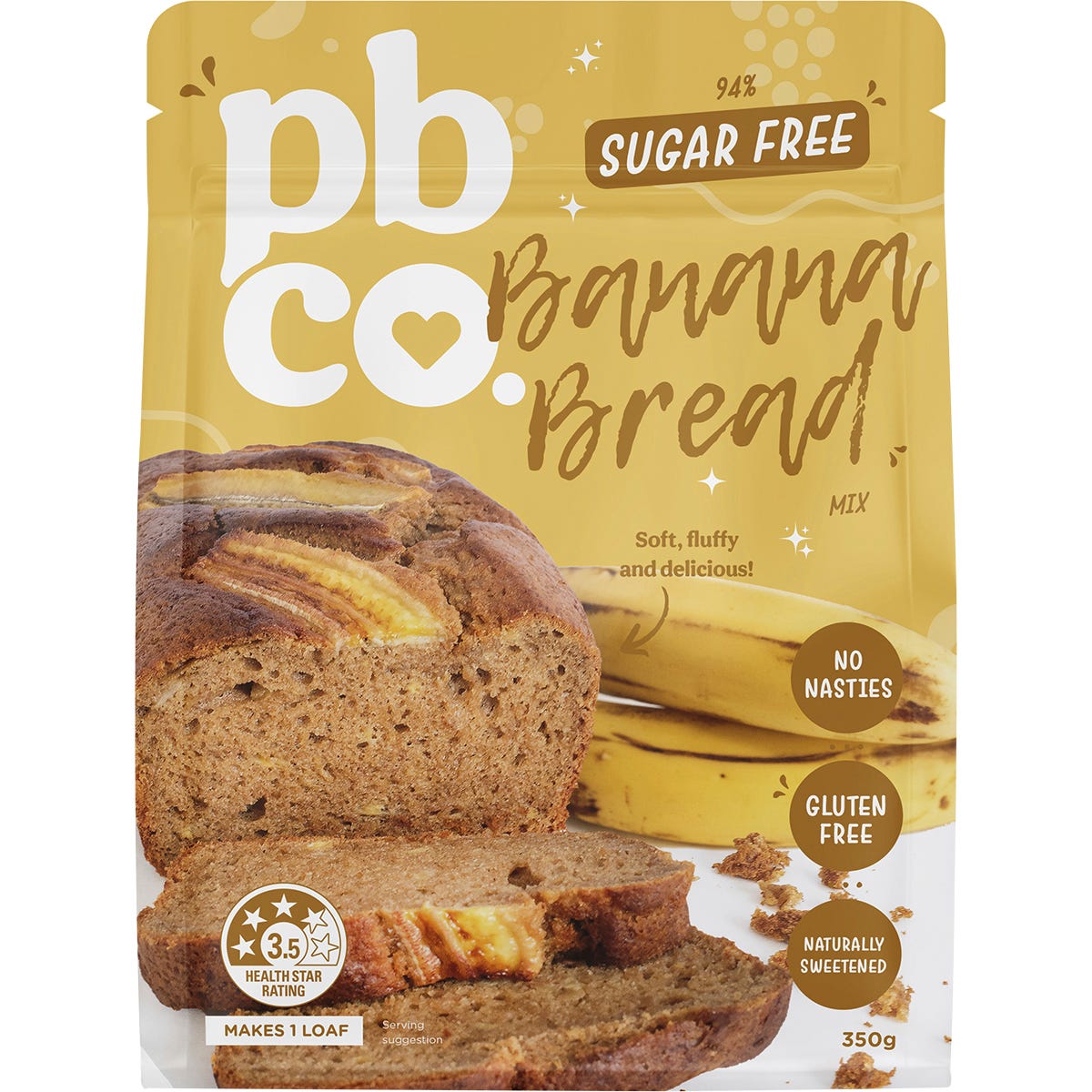 PBco Banana Bread Mix 94% Sugar Free 350g