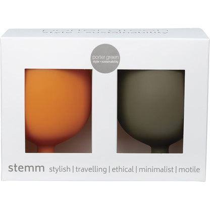 Porter Green Stemm Silicone Wine Glass Set Chepstow 2x250ml