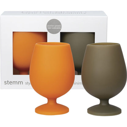 Porter Green Stemm Silicone Wine Glass Set Chepstow 2x250ml