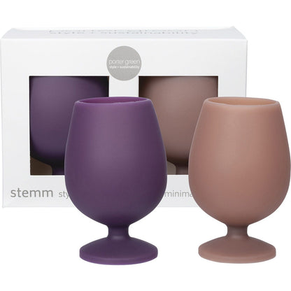 Porter Green Stemm Silicone Wine Glass Set Welshpool 2x250ml