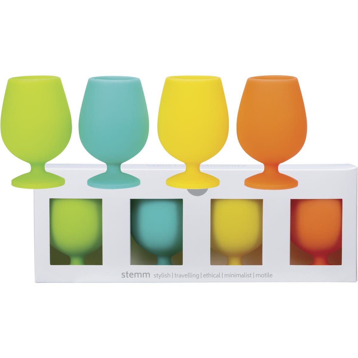 Porter Green Stemm Silicone Wine Glass Set Campinas 4x250ml