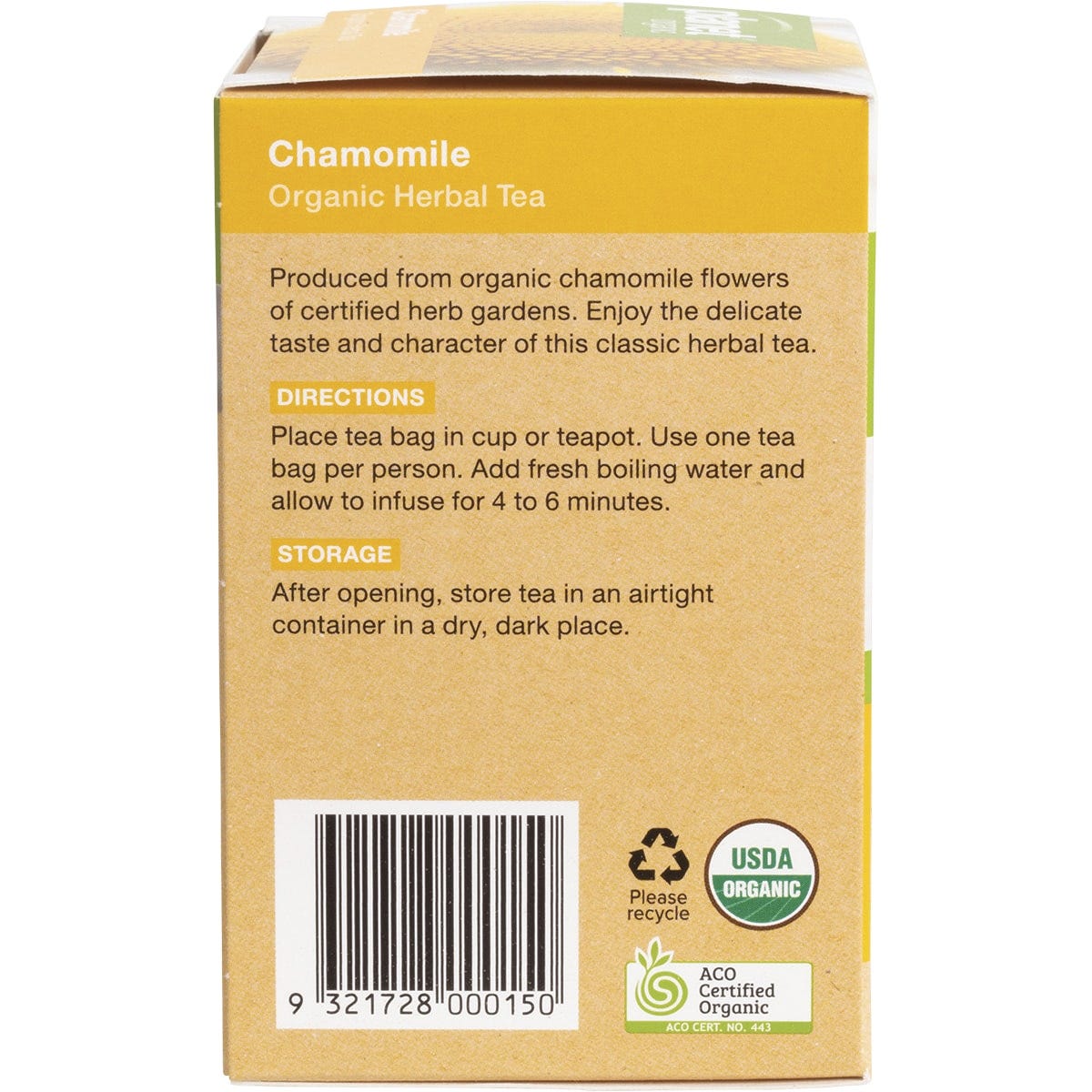 Planet Organic Herbal Tea Bags Chamomile 25pk