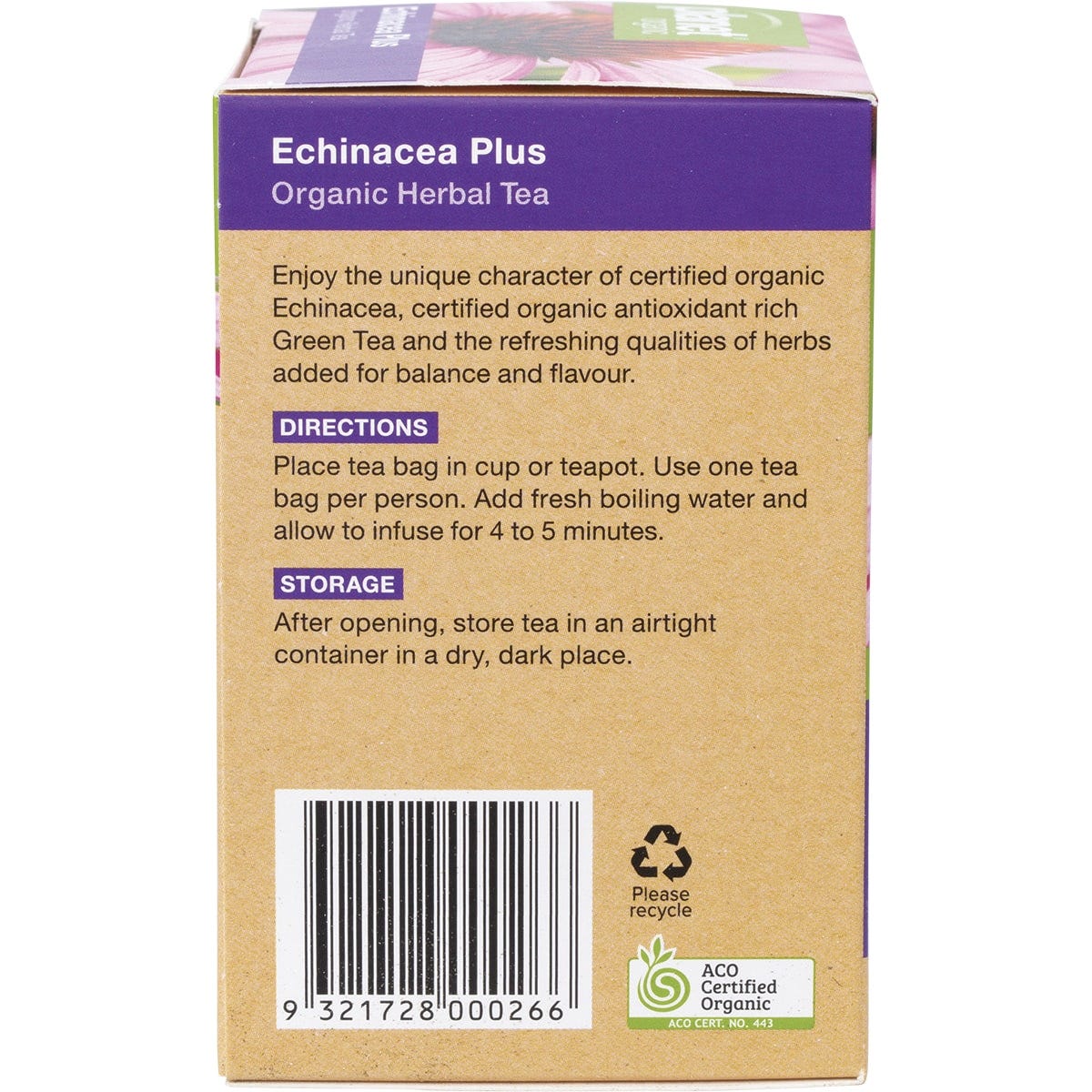 Planet Organic Herbal Tea Bags Echinacea Plus 25pk