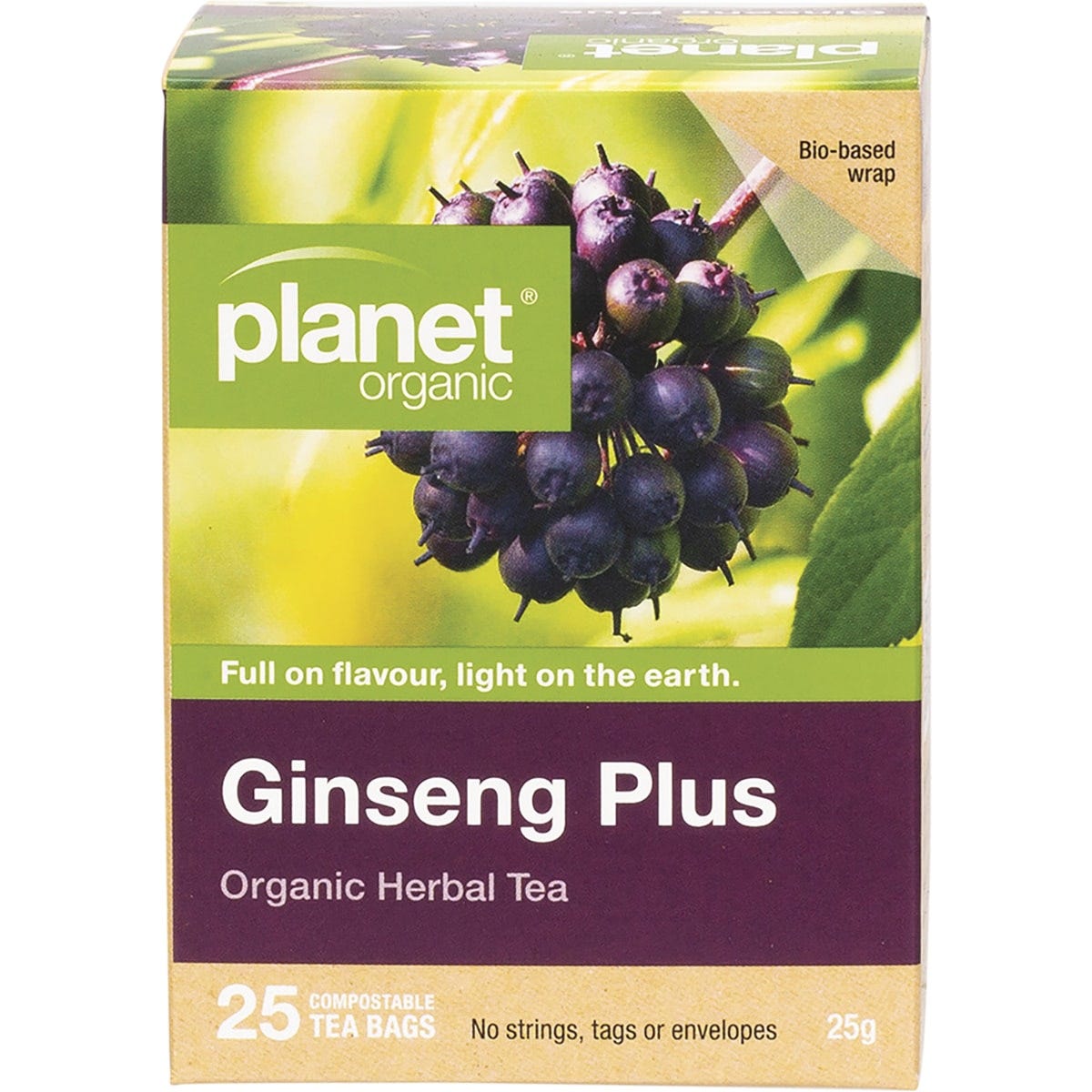 Planet Organic Herbal Tea Bags Ginseng Plus 25pk