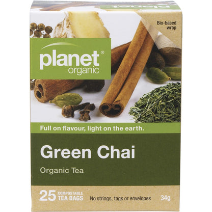 Planet Organic Herbal Tea Bags Green Chai 25pk