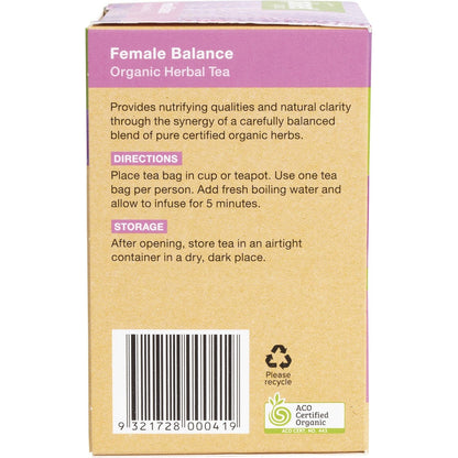 Planet Organic Herbal Tea Bags Female Balance 25pk