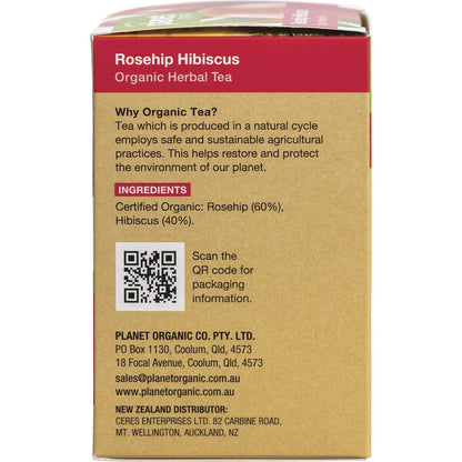 Planet Organic Herbal Tea Bags Rosehip & Hibiscus 25pk