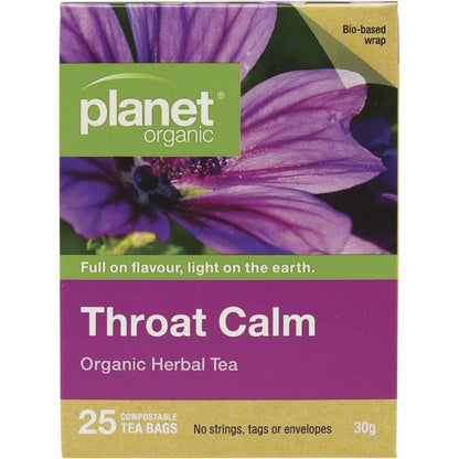 Planet Organic Herbal Tea Bags Throat Calm 25pk