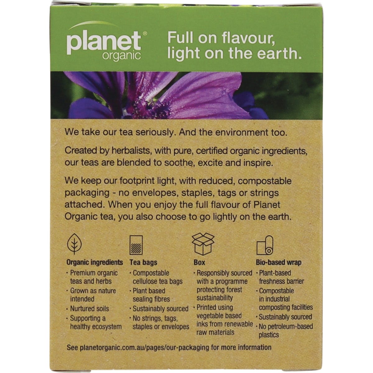 Planet Organic Herbal Tea Bags Throat Calm 25pk